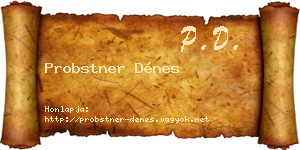 Probstner Dénes névjegykártya
